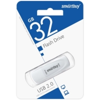 Флешка Smartbuy 032GB3SCW, 32 Гб, USB3.0, чт до 100 Мб/с, зап до 40 Мб/с, белая