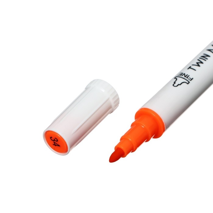 Набор маркеров, двусторонние, пулевидный и скошенный наконечники, 36 цветов Набор маркеров, двусторонние, пулевидный и скошенный наконечники, 36 цветов