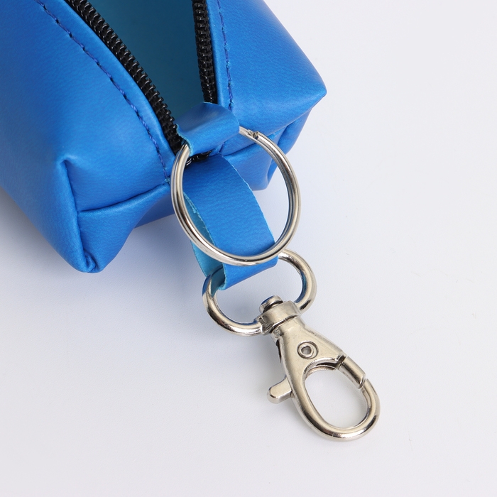 Ключница на молнии, длина 16 см, кольцо, карабин, цвет синий Ключница на молнии, длина 16 см, кольцо, карабин, цвет синий