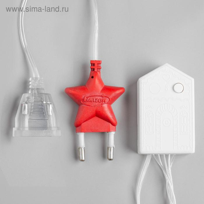 Гирлянда «Бахрома» 2.4 × 0.9 м с насадками «Снежинки», IP20, прозрачная нить, 150 LED, свечение белое, 8 режимов, 220 В