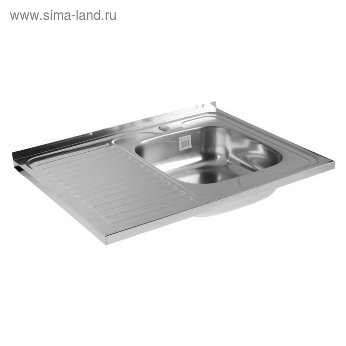 Мойка кухонная MIXLINE 527971, накладная, толщина 0.4 мм, 80х60х16 см, правая, выпуск 1 1/2 Мойка кухонная MIXLINE 527971, накладная, толщина 0.4 мм, 80х60х16 см, правая, выпуск 1 1/2"
