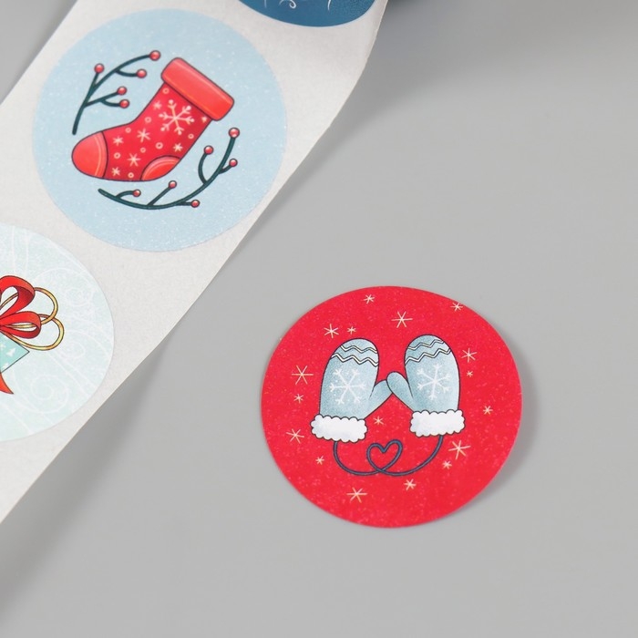 Наклейка бумага Наклейка бумага "Лисёнок" d=2,5 см 252 шт в рулоне