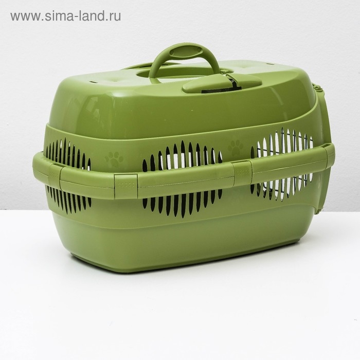 Переноска для животных до 9 кг  Переноска для животных до 9 кг "Пижон", металлическая дверь, 43 х 29 х 27,5 см, оливковая