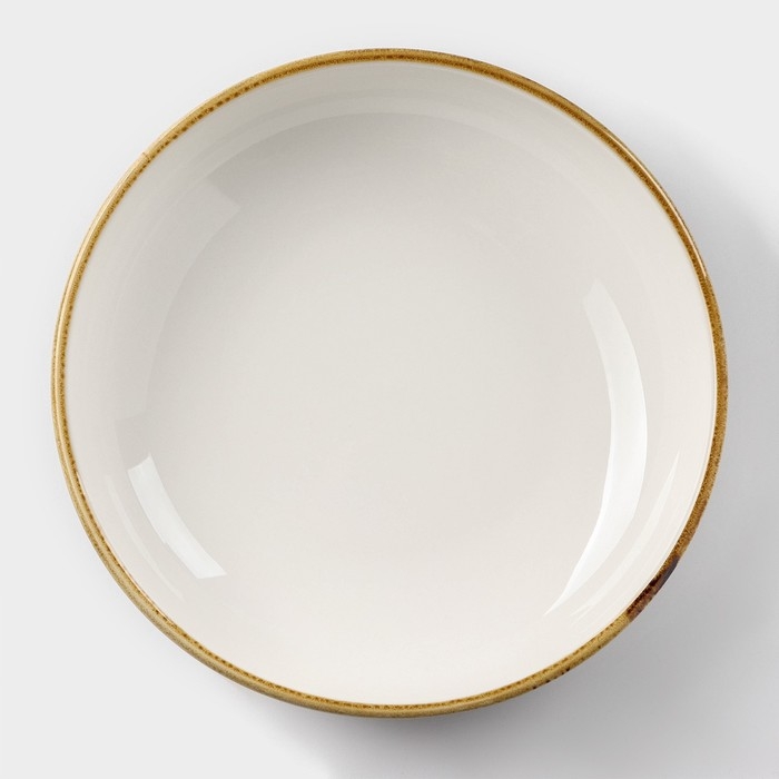 Тарелка фарфоровая глубокая Magistro «Церера», 700 мл, d=18,5 см, цвет коричневый Тарелка фарфоровая глубокая Magistro «Церера», 700 мл, d=18,5 см, цвет коричневый