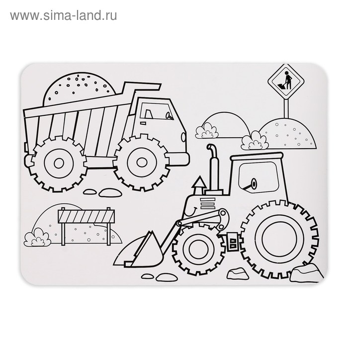 Пазл в рамке «Машины на стройке», 34 детали + раскраска Пазл в рамке «Машины на стройке», 34 детали + раскраска