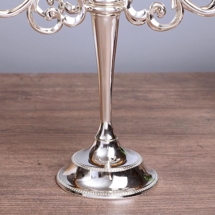 Подсвечник металл на 5 свечей Подсвечник металл на 5 свечей "Лаконичность" цвет хром 26,5х27,5х10 см