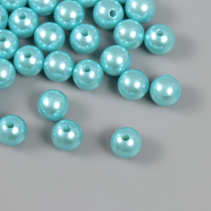 Набор бусин "Жемчуг" d 12 мм, 250 гр, нежно-голубой