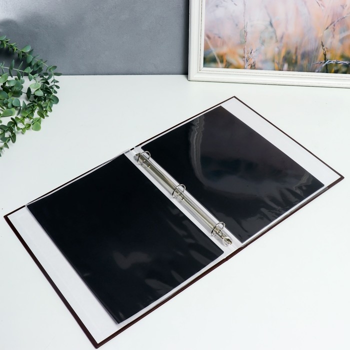 Фотоальбом на кольцах 30 листов+30 файлов Фотоальбом на кольцах 30 листов+30 файлов "Сладости" чёрные листы 31,4х25,8х5 см