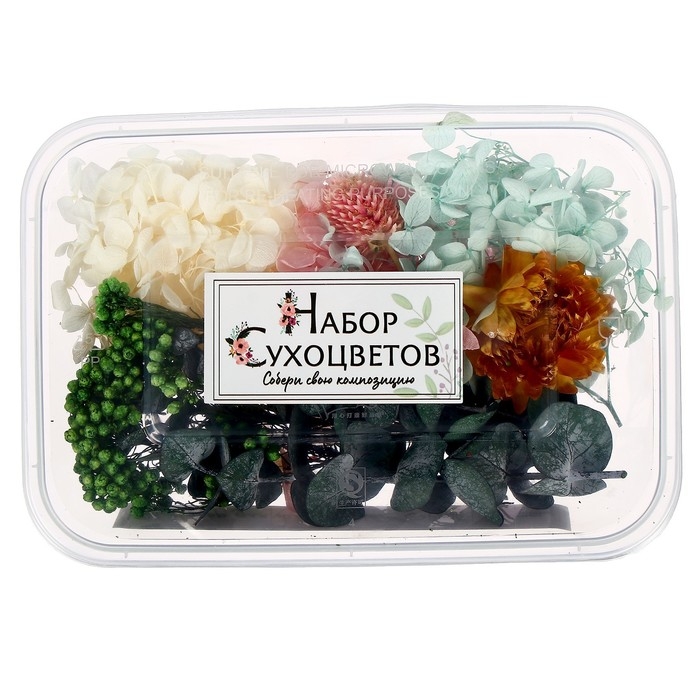 Набор для творчества «Набор сухоцветов», большой, розовый, жёлтый, голубой, зелёный Набор для творчества «Набор сухоцветов», большой, розовый, жёлтый, голубой, зелёный
