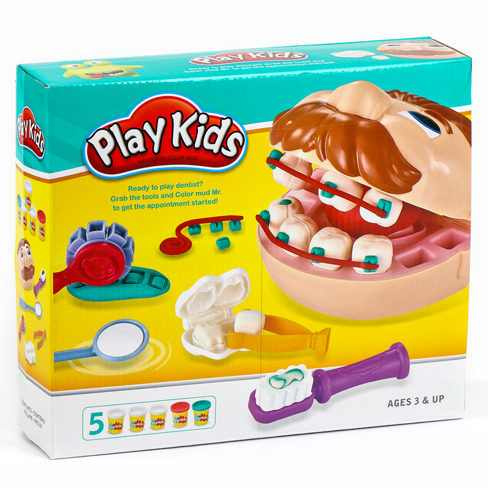 Набор теста для лепки  Набор теста для лепки "Стоматолог", 5 баночек по 60 г