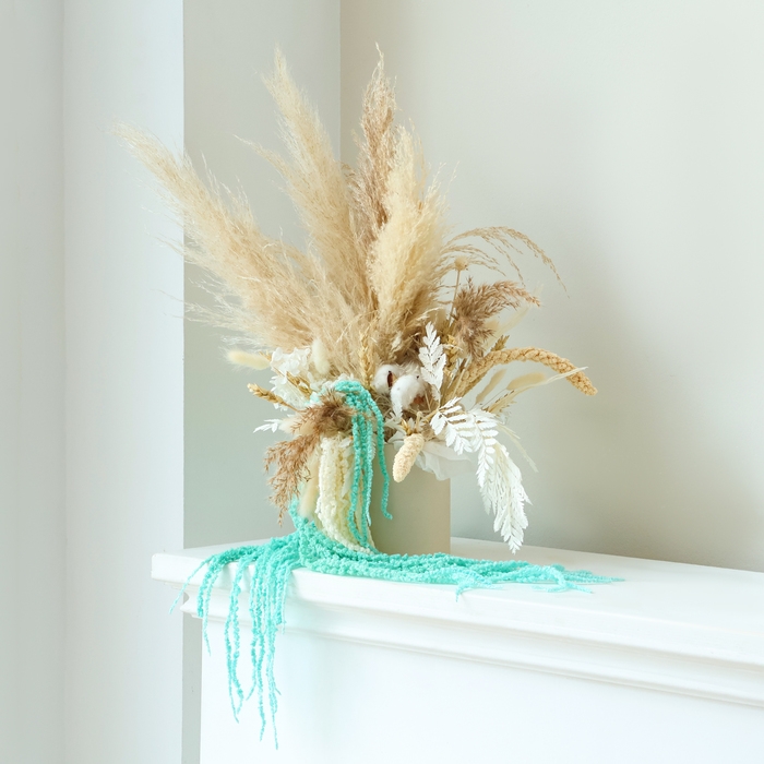 Сухие цветы амаранта, 100 г, размер листа: от 50 до 60 см, цвет голубой Сухие цветы амаранта, 100 г, размер листа: от 50 до 60 см, цвет голубой