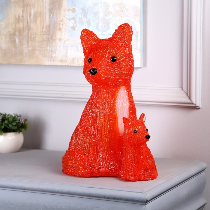 Светодиодная фигура «Лиса с лисёнком» 24 × 35 × 19 см, акрил, 40 LED, 220 В, свечение белое Светодиодная фигура «Лиса с лисёнком» 24 × 35 × 19 см, акрил, 40 LED, 220 В, свечение белое