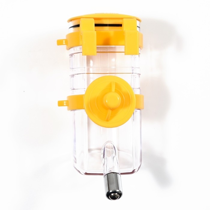 Поилка внешняя для клетки, 500 мл, жёлтая Поилка внешняя для клетки, 500 мл, жёлтая