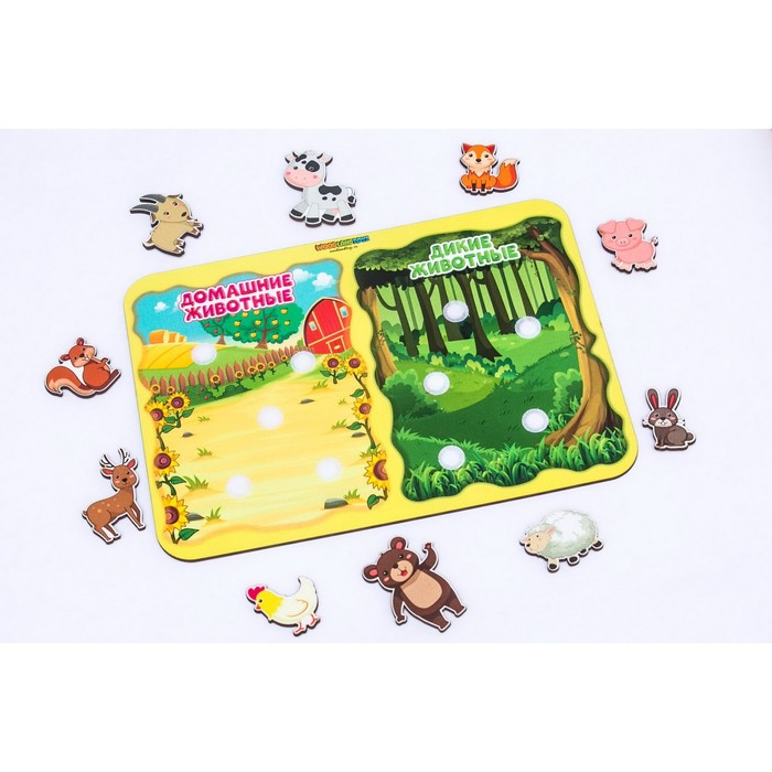 Сортер «Какая разница? Домашние и дикие животные», на липучках, детали: 4 см Сортер «Какая разница? Домашние и дикие животные», на липучках, детали: 4 см