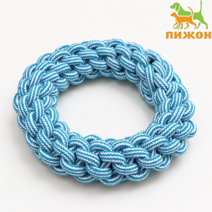 Игрушка канатная Игрушка канатная "Кольцо", 250 г, до 20 см, голубая/белая