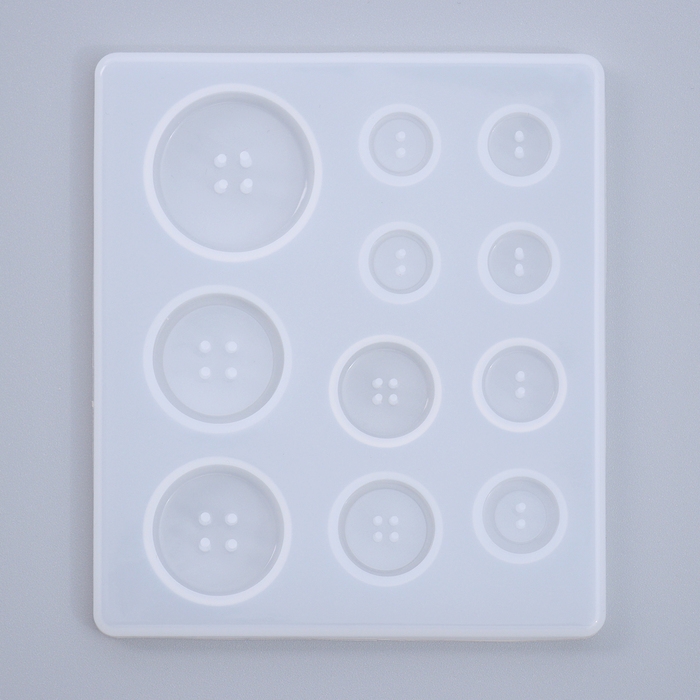 Форма силиконовая универсальная «Пуговицы» 3 размера Форма силиконовая универсальная «Пуговицы» 3 размера