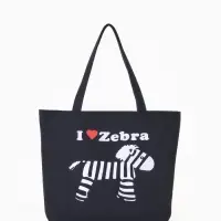 Сумка - шоппер &laquo;Зебра&raquo;, на молнии, с принтом, 42&times;9&times;32 см, чёрная