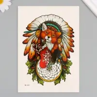 Переводная тату на тело цветная &laquo;Рождественская лиса&raquo;, 26.1&times;14.6 см