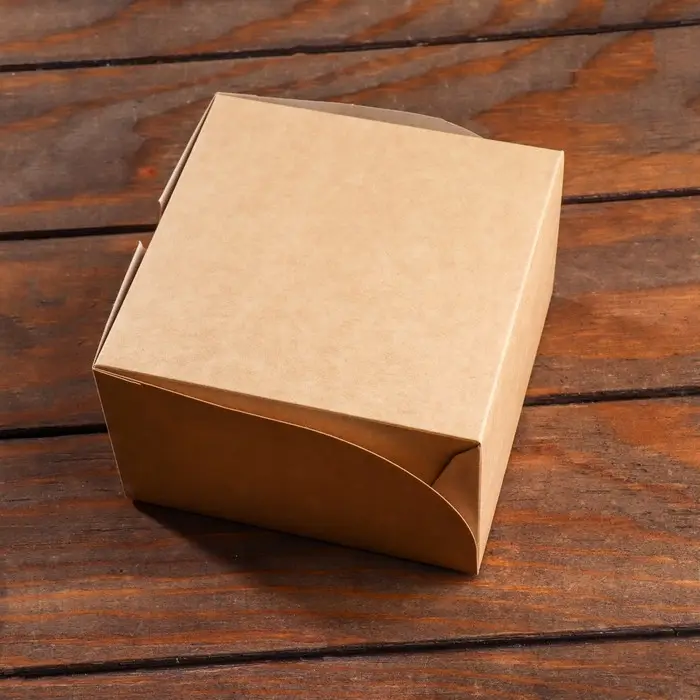 Упаковка на 4 мини - капкейка крафт с окном, 13×13×8 см Упаковка на 4 мини - капкейка крафт с окном, 13×13×8 см