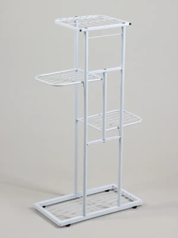 Подставка для цветов Greengo, 4 полки, 43&times;22&times;82 см, напольная, металл, белая