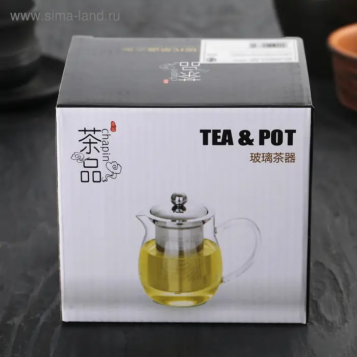 Чайник стеклянный заварочный с металлическим ситом &laquo;Квадро&raquo;, 350 мл