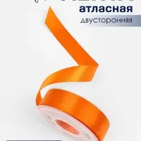Лента атласная TEIRA, двухсторонняя, 25 мм, 25&plusmn;1 м, оранжевая №751