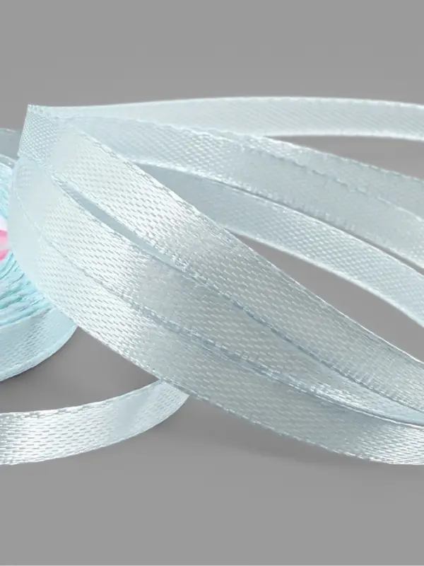 Лента атласная, 6 мм, 23±1 м, нежно-голубая №13 Лента атласная, 6 мм, 23±1 м, нежно-голубая №13