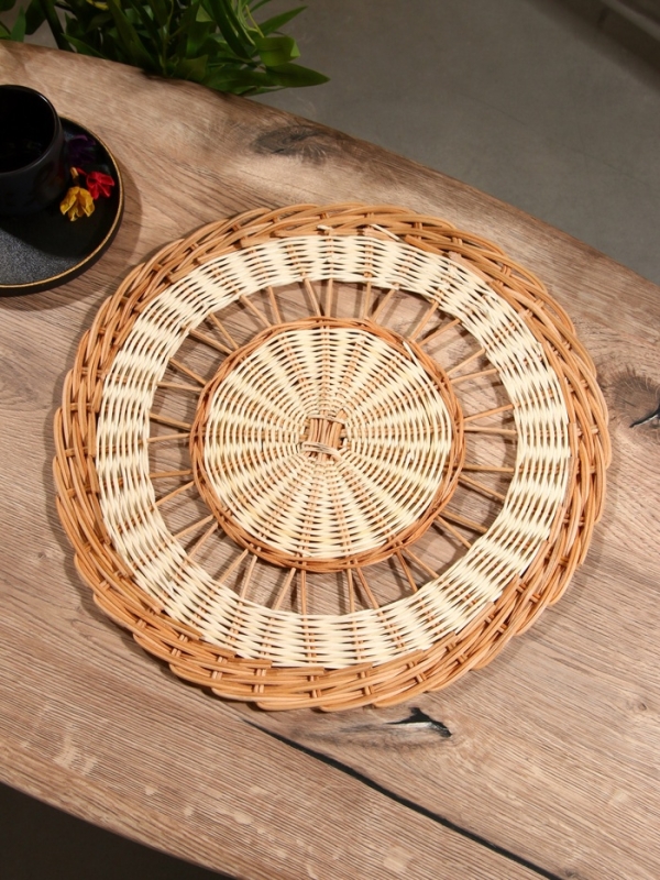 Подставка под горячее, 39х39х1 см, ротанг Подставка под горячее, 39х39х1 см, ротанг