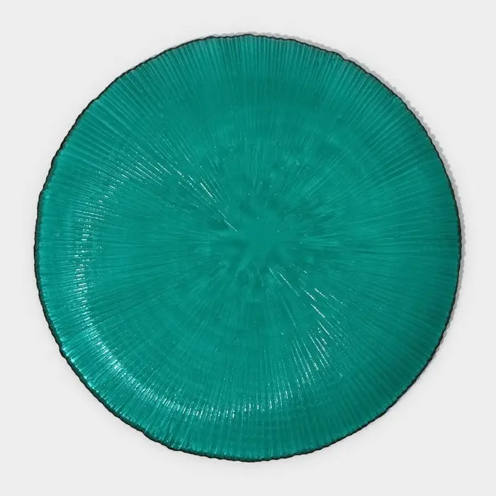 Тарелка Magistro &laquo;Фейерверк&raquo;, d=20.5 см, стекло, цвет изумрудный