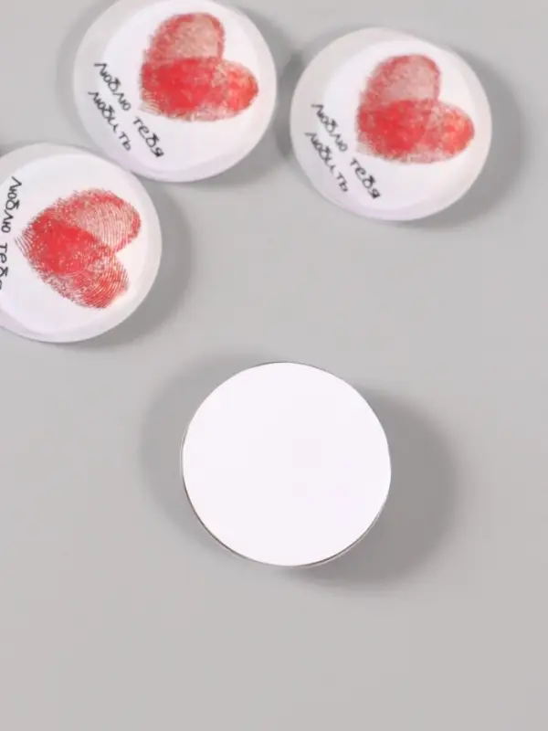 Кабошон стекло для творчества Кабошон стекло для творчества "Круг. Сердце отпечатки" 3х3 см