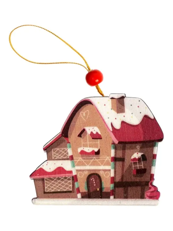 Елочная игрушка деревянная Лесная мастерская &laquo;Дом пряник&raquo;, 0.5&times;7&times;7 см