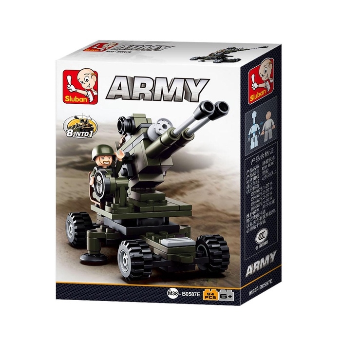 Конструктор блочный для мальчиков Армия &laquo;Зенитное орудие&raquo;, 94 детали