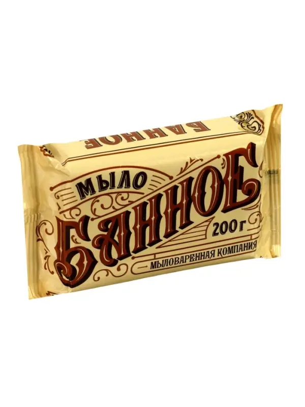Туалетное мыло в цветной пленке &laquo;Банное&raquo;, 200 г