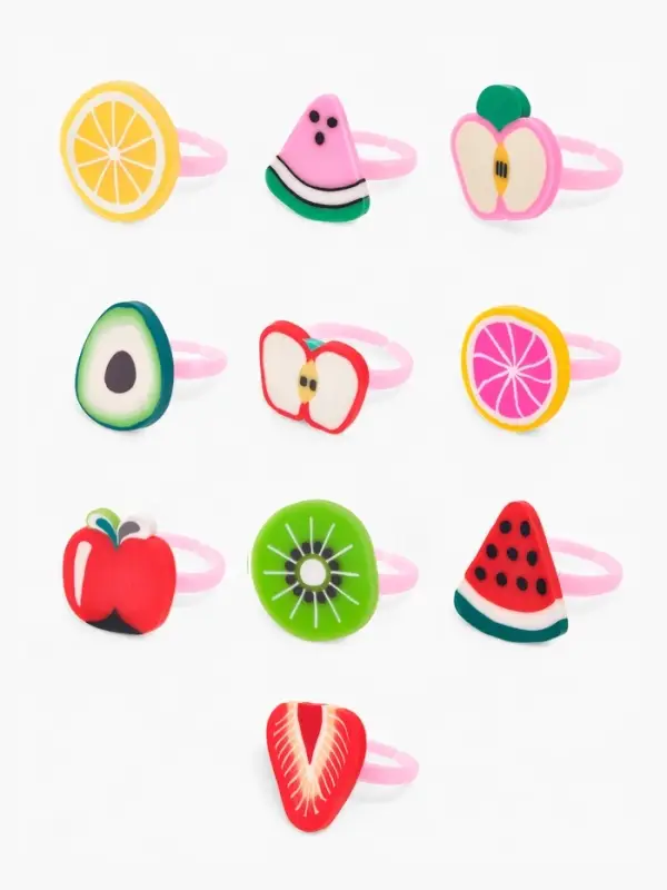 Кольцо «Выбражулька» фруктовое ассорти, форма МИКС, цветное, безразмерное Кольцо «Выбражулька» фруктовое ассорти, форма МИКС, цветное, безразмерное