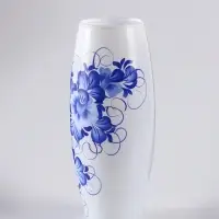 Ваза &laquo;Гжель на белом&raquo;, h=26 см, стекло