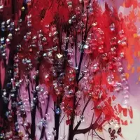 Картина акрил "Весна в деревне" 39,5х60 см