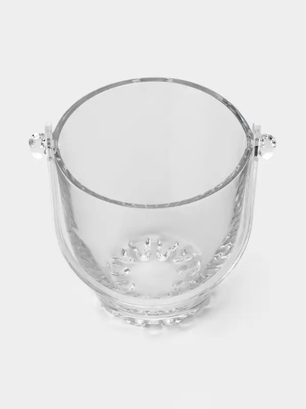 Ведро для льда с ручкой и щипцами Sylvana, 650 мл, h=13 см, стекло, прозрачное