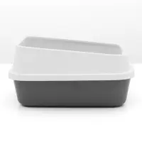 Туалет для кошек &laquo;Сима Люкс&raquo;, 30&times;39&times;19 см, с сеткой, с бортом, пластик, серый