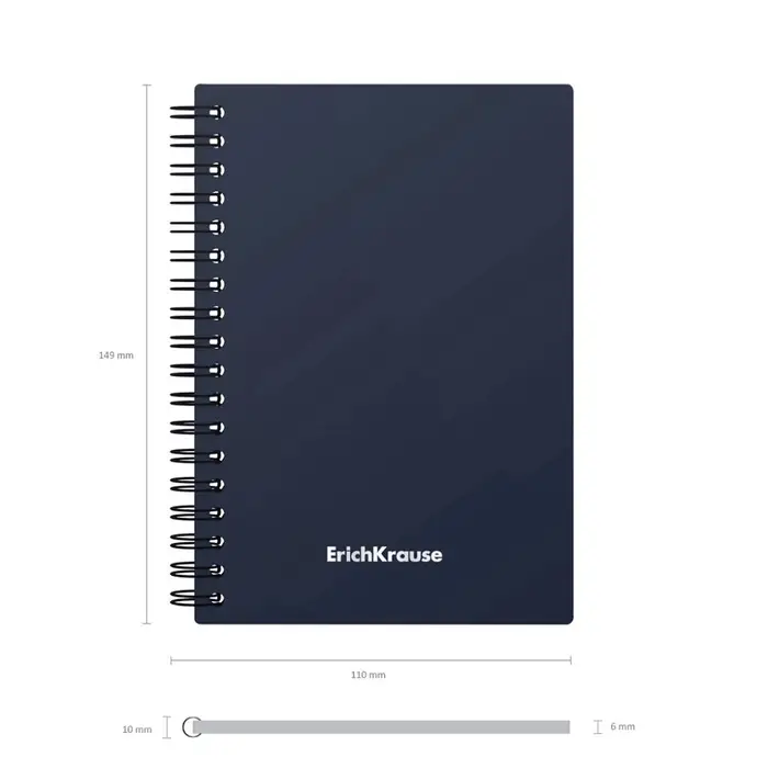 Тетрадь на спирали ErichKrause. Classic А6, 60 листов, в клетку, пластиковая обложка, блок офсет, МИКС