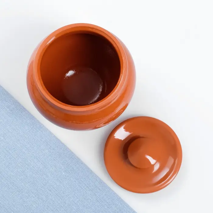 Горшочки для запекания Вятская керамика &laquo;Трио&raquo;, набор 3 шт., ухват, 500 мл, терракота