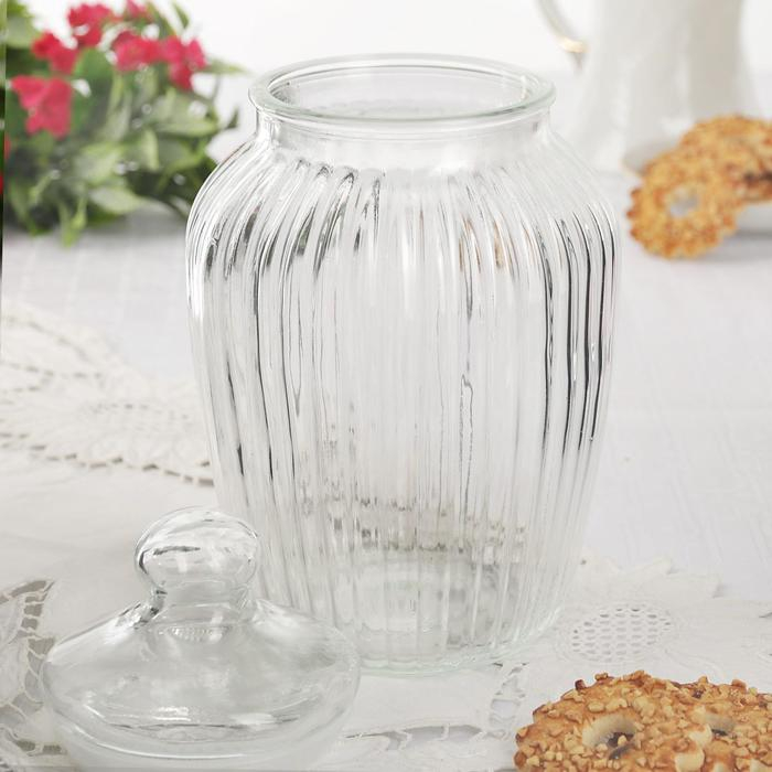 Банка для сыпучих продуктов «Луана», 2,1 л, цвет прозрачный Банка для сыпучих продуктов «Луана», 2,1 л, цвет прозрачный