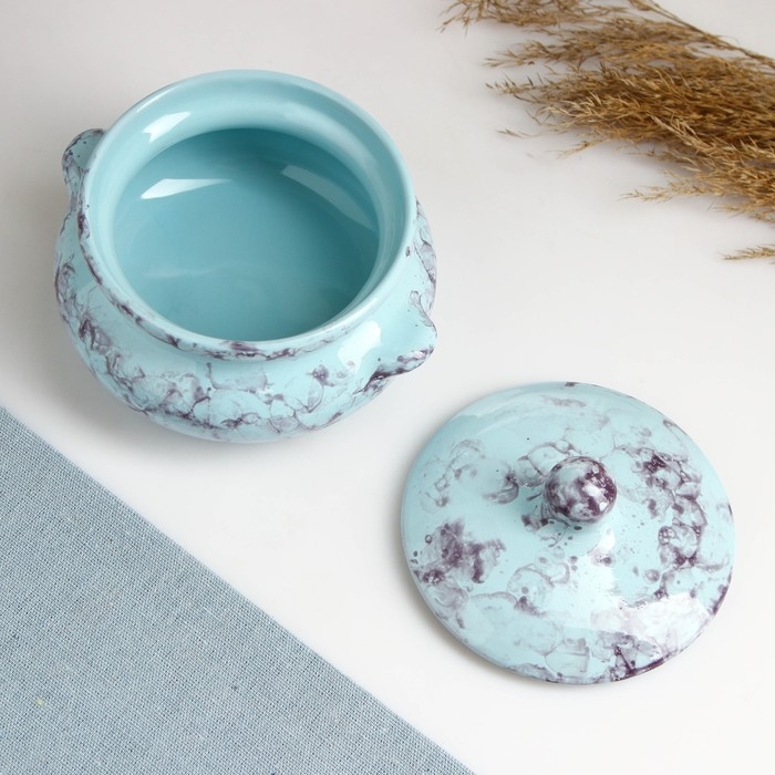 Горшок керамический для запекания  Горшок керамический для запекания "Лакомка" 0,5л / 13х9,5см, романтика