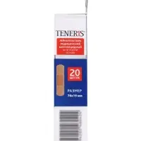 Лейкопластырь медицинский бактерицидный TENERIS Sensitive, нетканная основа, 7.6&times;1.9 см, 20 шт.