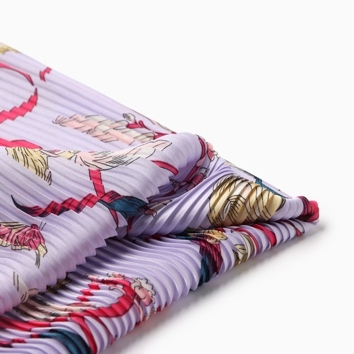 Плиссированный женский платок MINAKU, 70*70, цв.лавандовый Плиссированный женский платок MINAKU, 70*70, цв.лавандовый