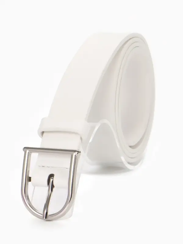 Ремень женский, 1 прокол, металл пряжка, 2.8&times;105 см, белый