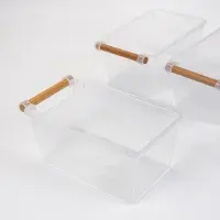 Корзины для хранения Wood Fusion, набор 3 шт.: 26&times;15.5&times;11.5 см, пластик, буковое дерево
