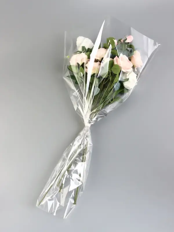 Пакет для цветов, конус под гладиолус, 14+52×80 см, прозрачный