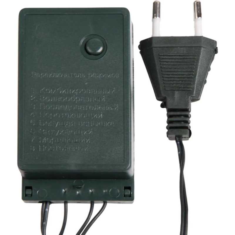 Гирлянда светодиодная Твинкл Лайт 10 м, тем-зел ПВХ,80 LED,белый 303-045