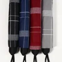 Зонт механический &laquo;Клетка&raquo;, эпонж, 4 сложения, 10 спиц, R=54/60 см, d=108 см, МИКС