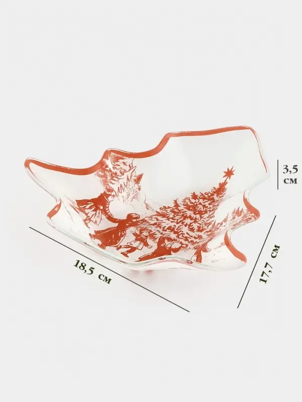 Блюдо сервирочоное ёлочка "Новогодние забавы" 17,7х18,5х3,5 см